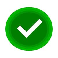 Round check mark icon. Decision option. vector