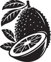 Eggfruit, silhouette, black color silhouette vector