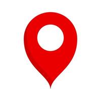 Pop red map pin icon. Location information icon. vector