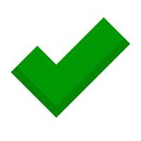 Green pop checkmark icon. vector