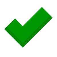 Green pop checkmark icon. vector