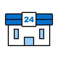 Blue convenience store icon. vector