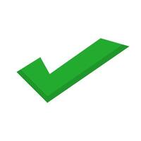 Green modern check mark icon. vector