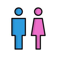 plano diseño masculino baño y hembra baño icono. vector