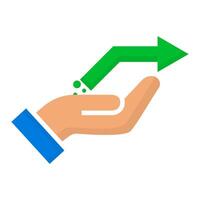 Provide icon. Hand and arrow. vector