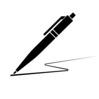 Writing pen silhouette icon. vector