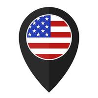 United States flag map pin icon. vector