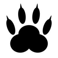 Cat paw silhouette icon. vector