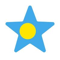 Star shaped Palau flag icon. vector