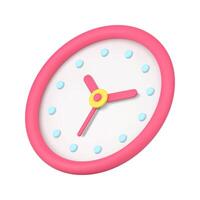 Pink circle clock 3d icon illustration vector