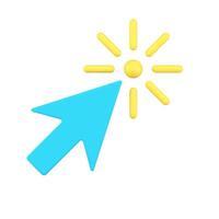 Simple 3d icon arrow cursor pointing link illustration. Modern mouse pointer clicking vector