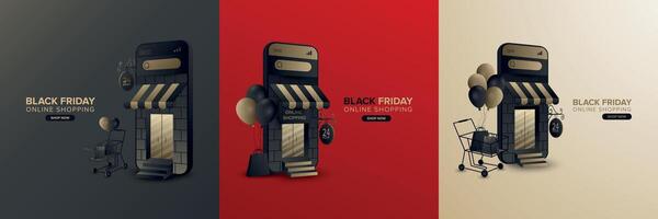 Online shopping promotion special Black Friday vector