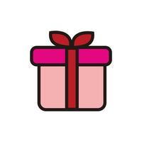 regalo caja plano icono. ilustración de un regalo icono diseño. diseño elementos con el tema de dando y regalos. elemento gráfico diseño vector