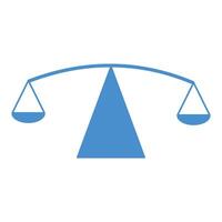 Scales of justice icon blue simple, isolated, illustration of a blue-colored scale, a symbol of balance. Design elements of scales for various purposes vector