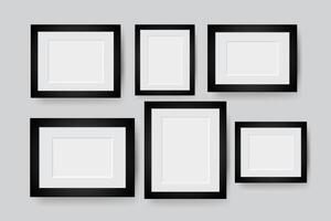 blank photo frame on gray background vector