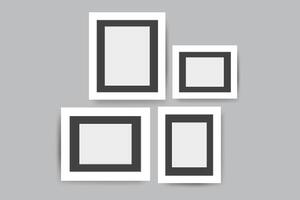 Blank photo two frame on Grey background vector