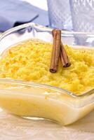 Ambrosia, classic Portuguese sweet with eggs, sugar and milk photo