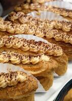 delicious dulce de leche eclair close up photo