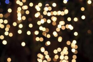 colorful and defocused lights on black background photo