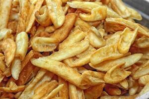 fried rustic potatoes close up photo