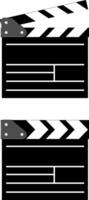 Cinema Clapboard Isolated on Background. Retro Clapperboard for Camera Action. Documentary Studio Equipment. Open and Closed Clapper Board. Cartoon Style Illustration. vector