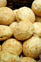 famous brazilian cheese bread close up photo