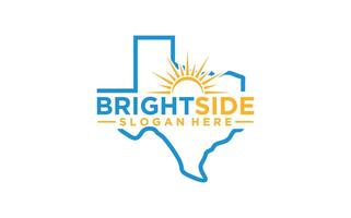 Texas bright side logo design vector