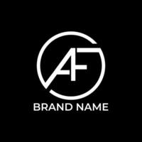 AF monogram circle logo design vector