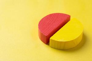 Colorful wooden pie chart pieces photo