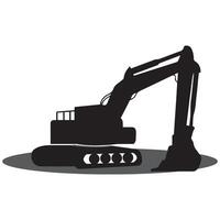 Excavator heavy equipment vehicle icon vector