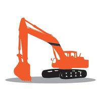 Excavator heavy equipment vehicle icon vector