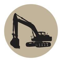 Excavator heavy equipment vehicle icon vector