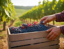 Harvest Time in Vineyard photo