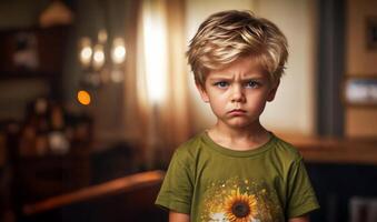 trastornado niño en girasol camiseta foto