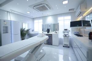 Laser treatment cosmetic salon interior. photo