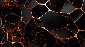 Abstract organic structure on black. Chaotic structure. 3D render illustration. Geometric back photo