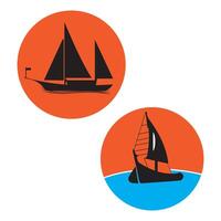 illustration of ship icon images vector