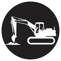 Excavator heavy equipment vehicle icon vector