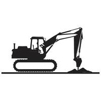 Excavator heavy equipment vehicle icon vector