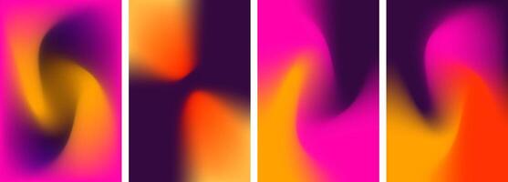 Abstract Trendy Fluid Motion gradient blurred background set vector