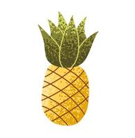 Pineapple icon. Tropical fruit symbol isolated on white background. Hand draw doodle ananas graphic illustration. vector