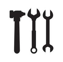 Tools icons for the site. Set of tools. Metal wrench and hammer, screwdriver isolated hardware store vector