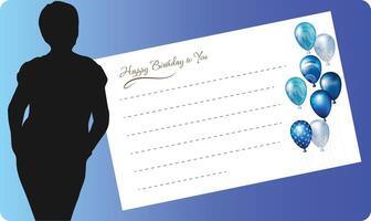 Birthday Banner with note and photo frame vector