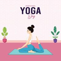 international yoga day, . illustration, yoga day poster, social media post. poster, post, happy, vector