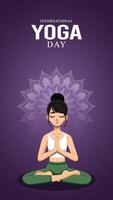 international yoga day, . illustration, yoga day Stoty, social media post. Story, post, happy, vector