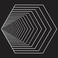 The abstract hexagon overlap on a black background. vector