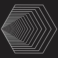 The abstract hexagon overlap on a black background. vector