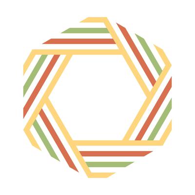The abstract hexagonal pattern on white background.