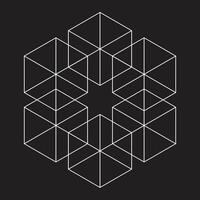 The abstract hexagon overlap on a black background. vector