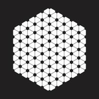 The hexagon overlap on a black background. vector